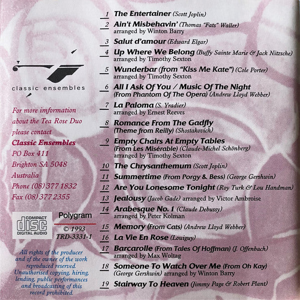 Tea Rose Duo : Tea Rose Too (CD, Album)
