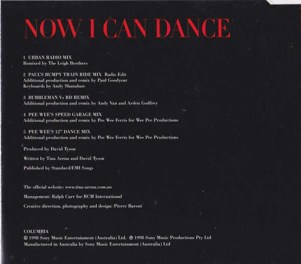 Tina Arena : Now I Can Dance (The Remixes) (CD, Single)