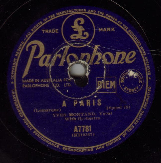 Yves Montand / Anton Walbrook : A Paris / La Ronde De L' Amour (Shellac, 10")