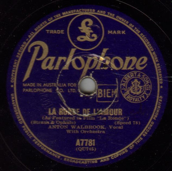 Yves Montand / Anton Walbrook : A Paris / La Ronde De L' Amour (Shellac, 10")