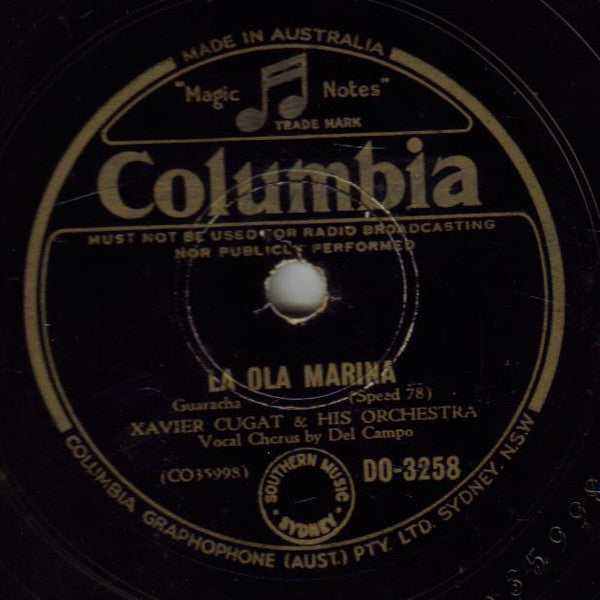 Xavier Cugat And His Orchestra : La Ola Marina / Take It Away (Shellac, 10")