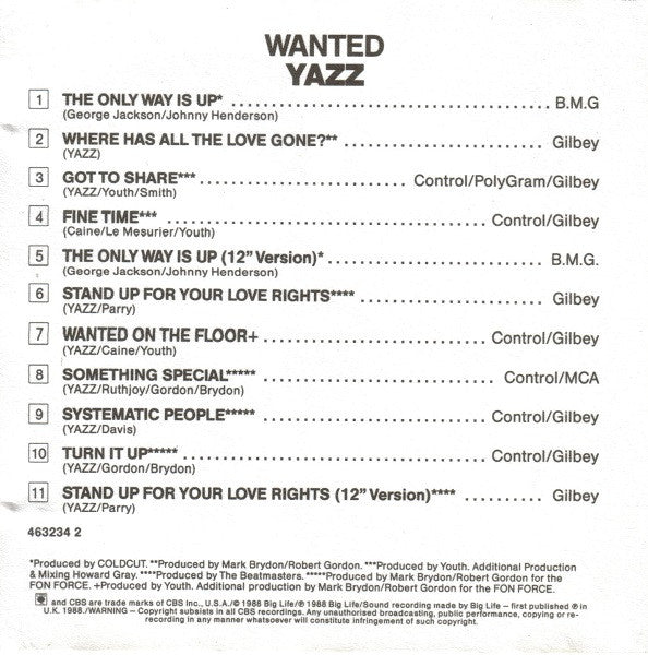 Yazz : Wanted (CD, Album)