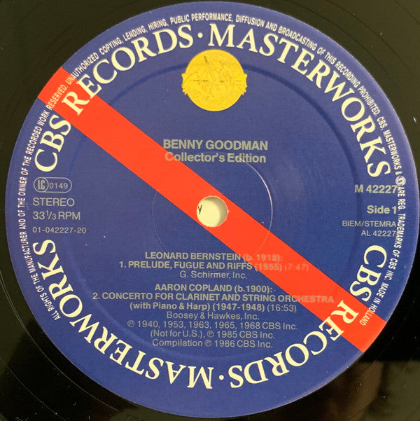 Benny Goodman - Bartók* / Bernstein* / Copland* / Stravinsky* : Collector's Edition (Compositions & Collaborations) (LP, Comp, Mono)