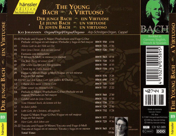 Kay Johannsen : The Young Bach - A Virtuoso (CD)