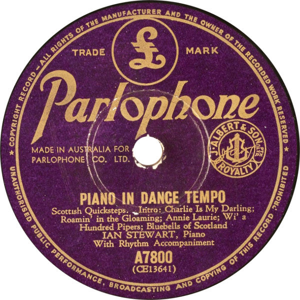 Ian Stewart (7) : Piano In Dance Tempo Scottish Quicksteps /  Irish Waltzes (Shellac, 10")
