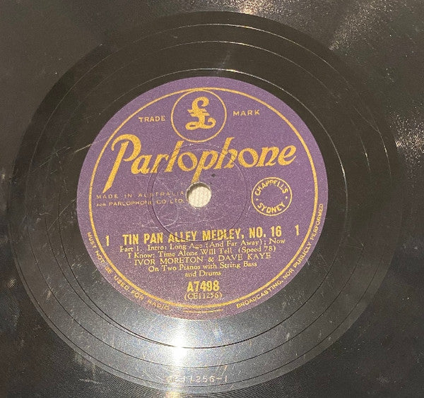 Ivor Moreton And Dave Kaye : Tin Pan Alley Medley No 16 (Shellac, 10")