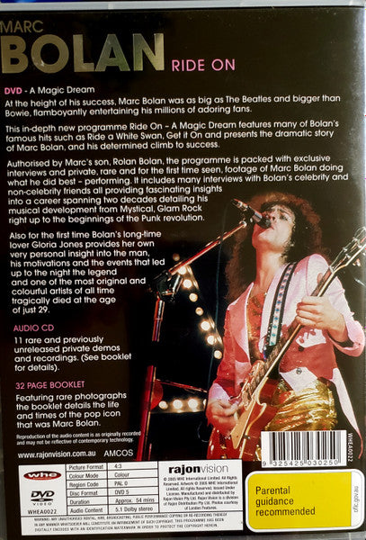 Marc Bolan : Ride On (DVD-V, PAL, Reg + CD, Album)