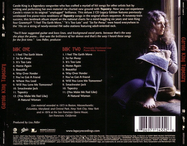 Carole King : Tapestry (CD, Album, RE, RM, Dig + CD + Dlx, Leg)