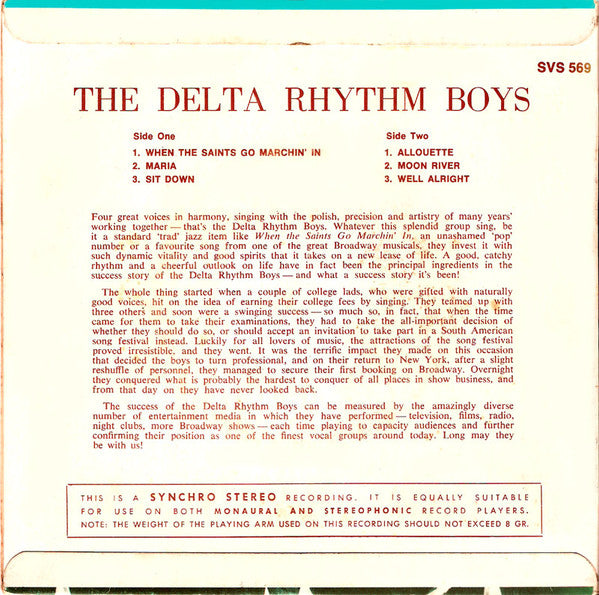 The Delta Rhythm Boys : The Delta Rhythm Boys (7", EP)