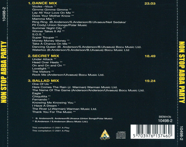 Super Troop : Non Stop Abba Party - Megamix (CD, Comp, P/Mixed)