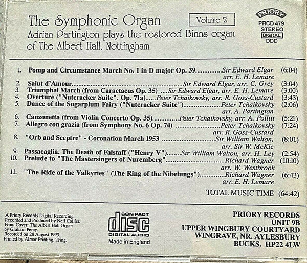 Adrian Partington : The Symphonic Organ - Vol 2  (CD, Album)