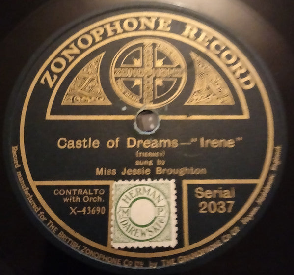 Jessie Broughton : Alice Blue Gown / Castle Of Dreams (Shellac, 10")