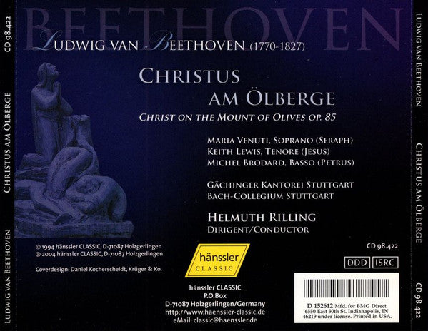 Ludwig van Beethoven - Gächinger Kantorei Stuttgart | Bach-Collegium Stuttgart* | Helmuth Rilling : Christus Am Ölberge (CD, Album, Club, RE)