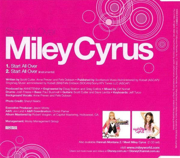 Miley Cyrus : Start All Over (CD, Single)