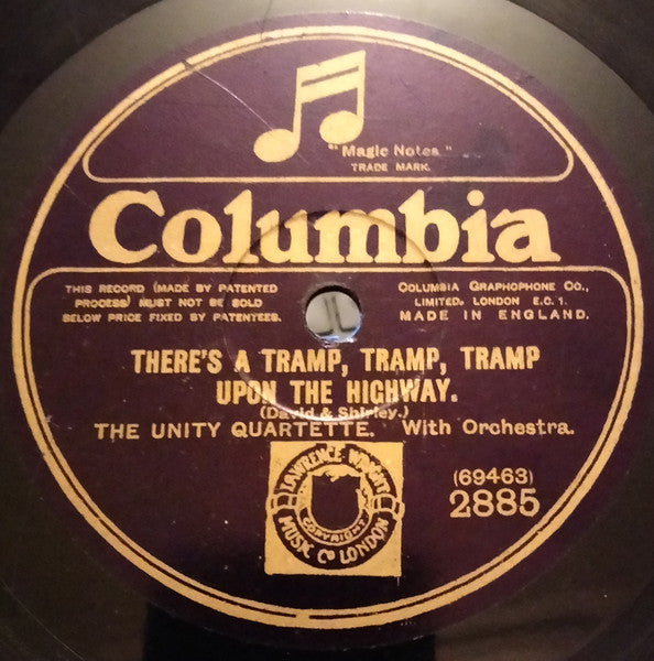 The Unity Quartette : There's A Tramp, Tramp, Tramp Upon The Highway / The Bells Of St. Mary's (Shellac, 10")