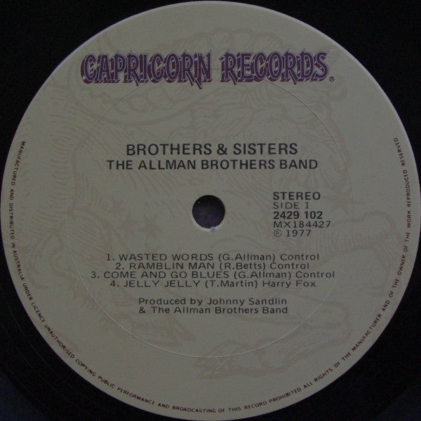 The Allman Brothers Band : Brothers And Sisters (LP, Album, RE)