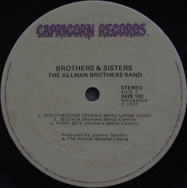 The Allman Brothers Band : Brothers And Sisters (LP, Album, RE)