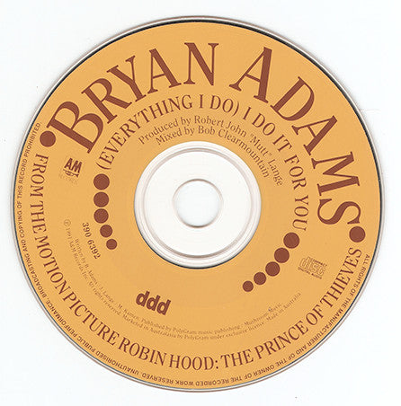 Bryan Adams : (Everything I Do) I Do It For You (CD, Single, Gat)