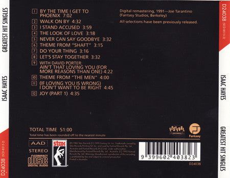 Isaac Hayes : Greatest Hit Singles (CD, Comp, RM)