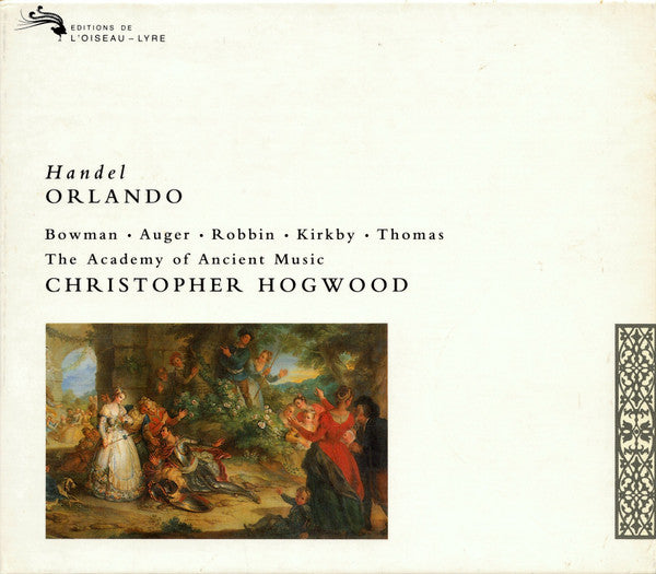Handel* ‎– Bowman* · Auger* · Robbin* · Kirkby* · Thomas* · The Academy Of Ancient Music · Christopher Hogwood : Orlando (3xCD, Album + Box, Sli)