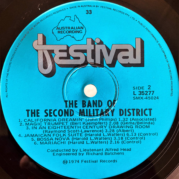 The Band Of The Second Military District : The Centenary Album (LP, Album)