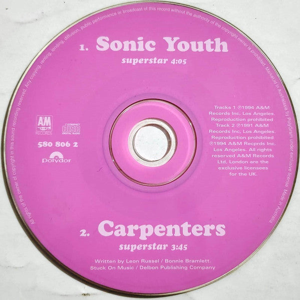 Sonic Youth / Carpenters : Superstar (CD, Single, Car)