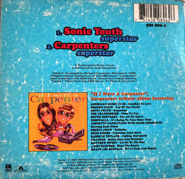 Sonic Youth / Carpenters : Superstar (CD, Single, Car)