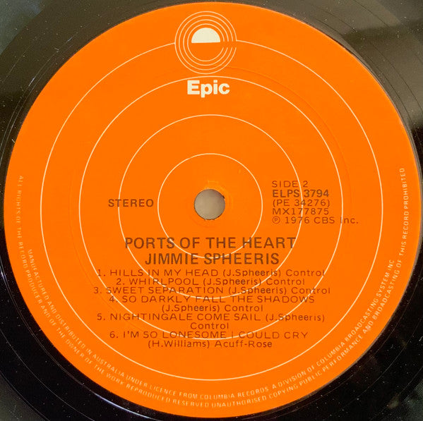 Jimmie Spheeris : Ports Of The Heart (LP, Album)
