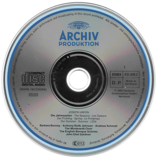 Joseph Haydn - John Eliot Gardiner : Die Jahreszeiten · The Seasons · Les Saisons · Le stagioni  (2xCD, Album, RP, PMD)