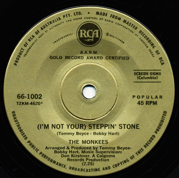 The Monkees : I'm A Believer (7", Single, RP, Gol)