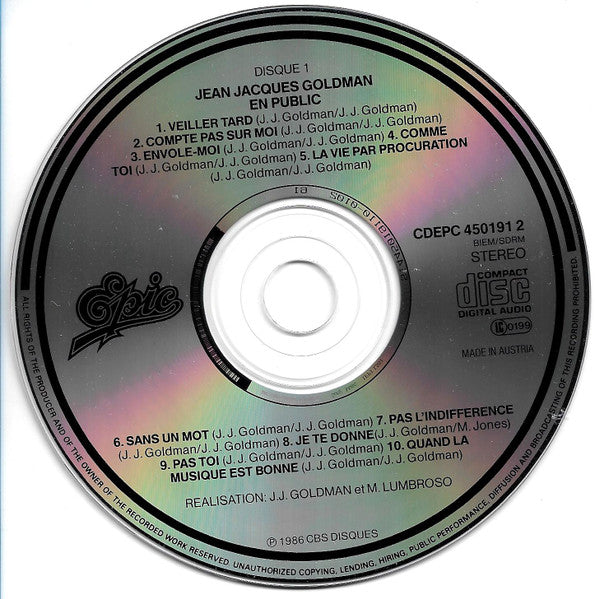 Jean-Jacques Goldman : En Public (2xCD, Album, RE)