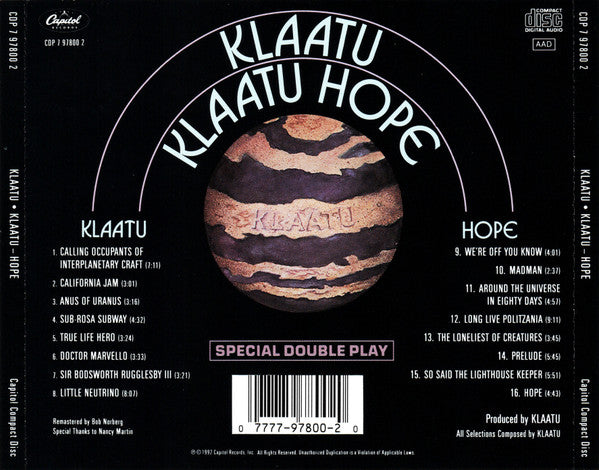 Klaatu : Klaatu - Hope (CD, Comp, RM)