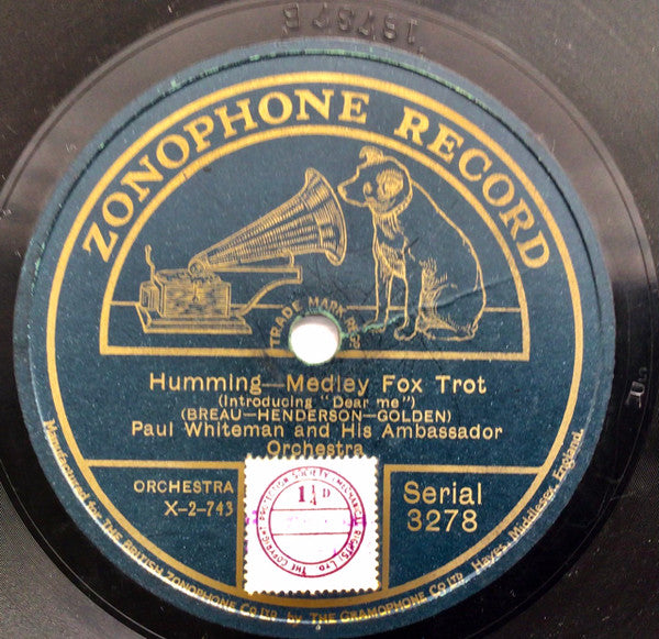 Paul Whiteman And His Ambassador Orchestra : My Mammy / Humming (Shellac, 10")