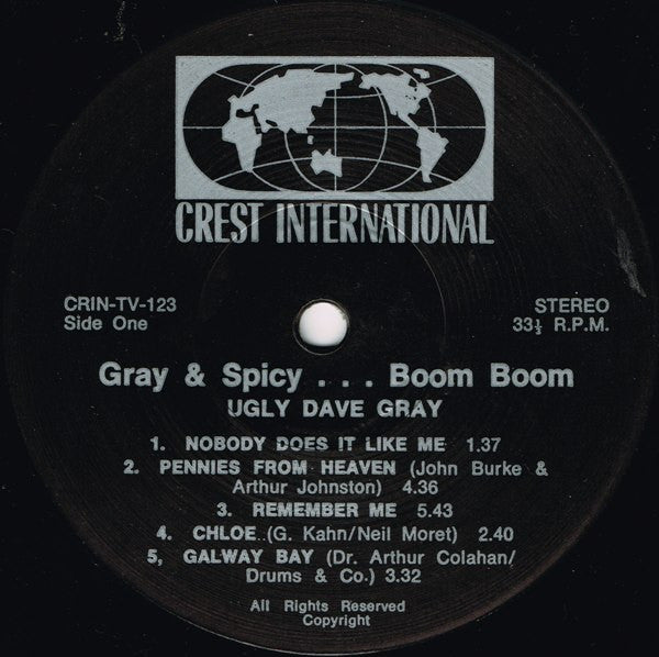 Ugly Dave Gray : Gray & Spicy. Boom! Boom! (LP, Album)