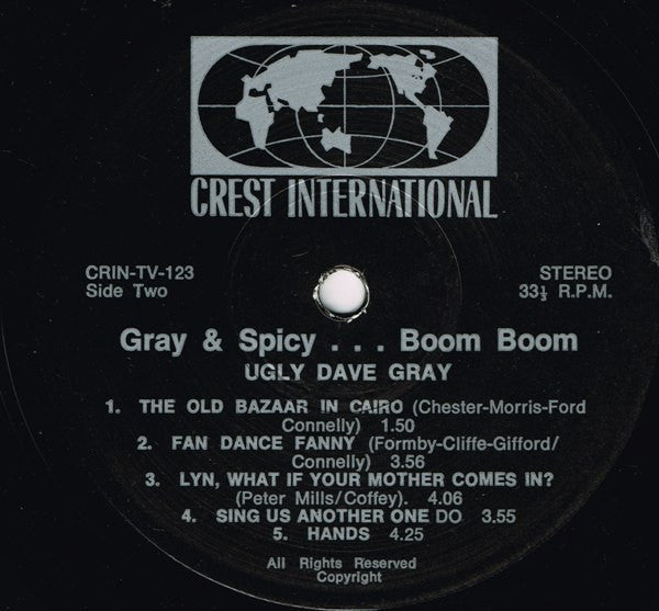 Ugly Dave Gray : Gray & Spicy. Boom! Boom! (LP, Album)