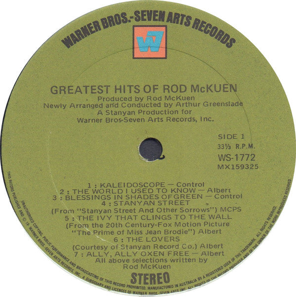 Rod McKuen : Greatest Hits Of Rod McKuen (LP, Album, Comp)