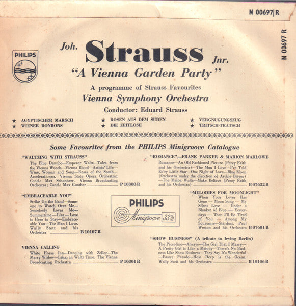 Wiener Symphoniker, Wiener Symphoniker : A Vienna Garden Party (10", Mono)