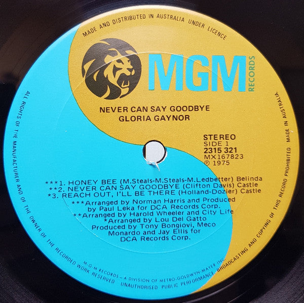 Gloria Gaynor : Never Can Say Goodbye (LP, Album, ARC)