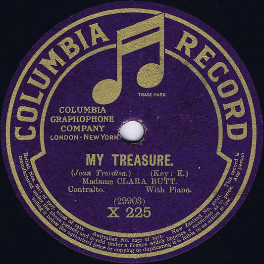 Clara Butt : My Treasure (Shellac, 10", S/Sided)