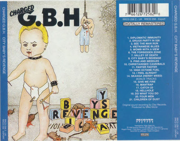 Charged G.B.H* : City Baby's Revenge (CD, Album, RE, RM, Sli)