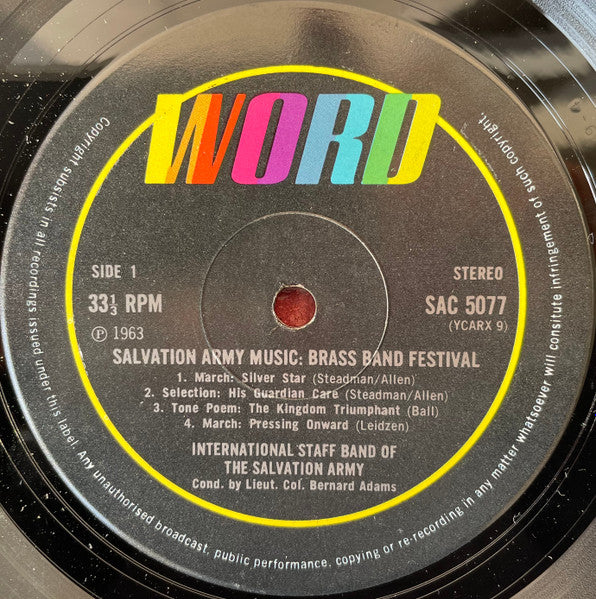 International Staff Band Of The Salvation Army : Brass Band Festival (LP, Album)