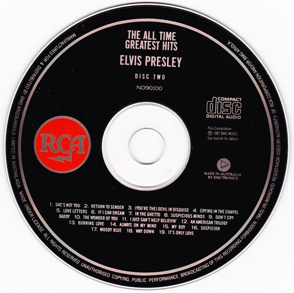 Presley* : The All Time Greatest Hits (2xCD, Comp, Mono, RP)