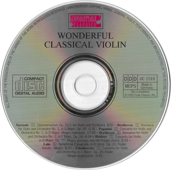 Various : Wonderful Classical Violin (CD, Comp)