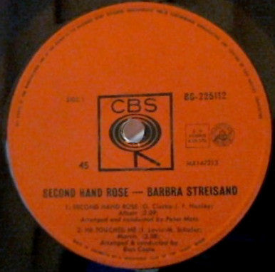 Barbra Streisand : Second Hand Rose (7", EP)
