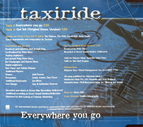 Taxiride : Everywhere You Go (CD, Single)