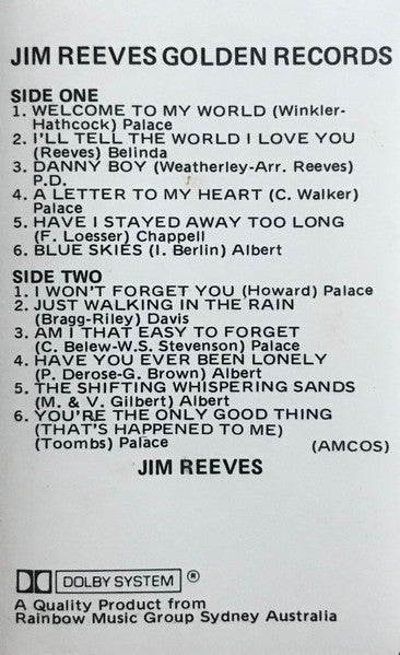 Jim Reeves : Jim Reeves Golden Records (Cass, Comp)