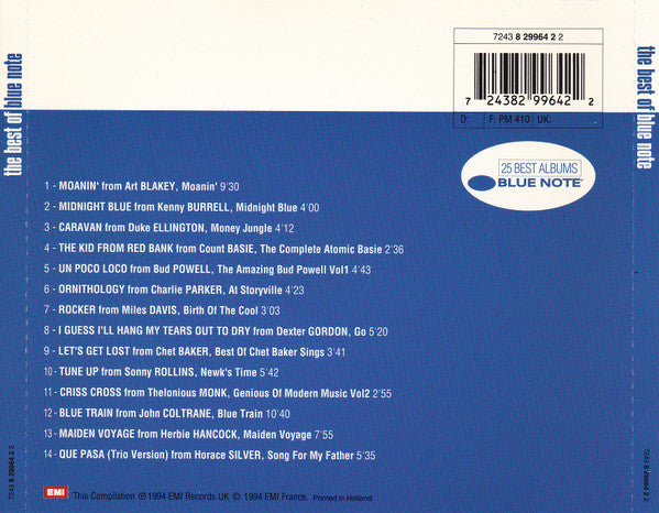 Various : The Best Of Blue Note (CD, Comp, EMI)