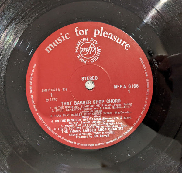 The Frank Barber Shop Quartet : Barber Shop Ballads (LP, Album)