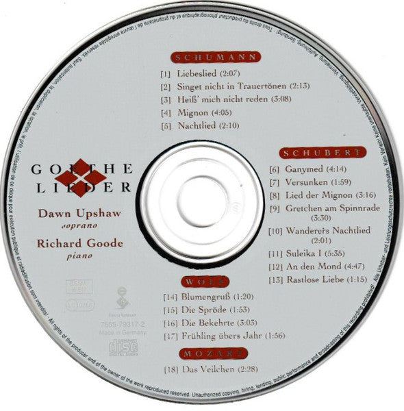 Richard Goode, Dawn Upshaw : Goethe-Lieder (CD, Album)