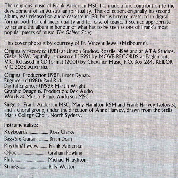 Frank Andersen MSC* : The Galilee Song (CD, Album)